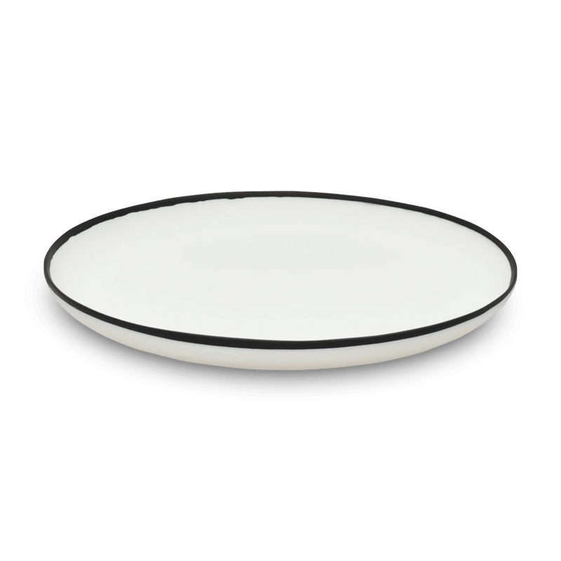 Ligne Platter - Tina Frey Serveware - Medium - White With Black Rim - HORNE