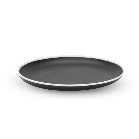 Ligne Platter - Tina Frey Serveware - Medium - Black With White Rim - HORNE