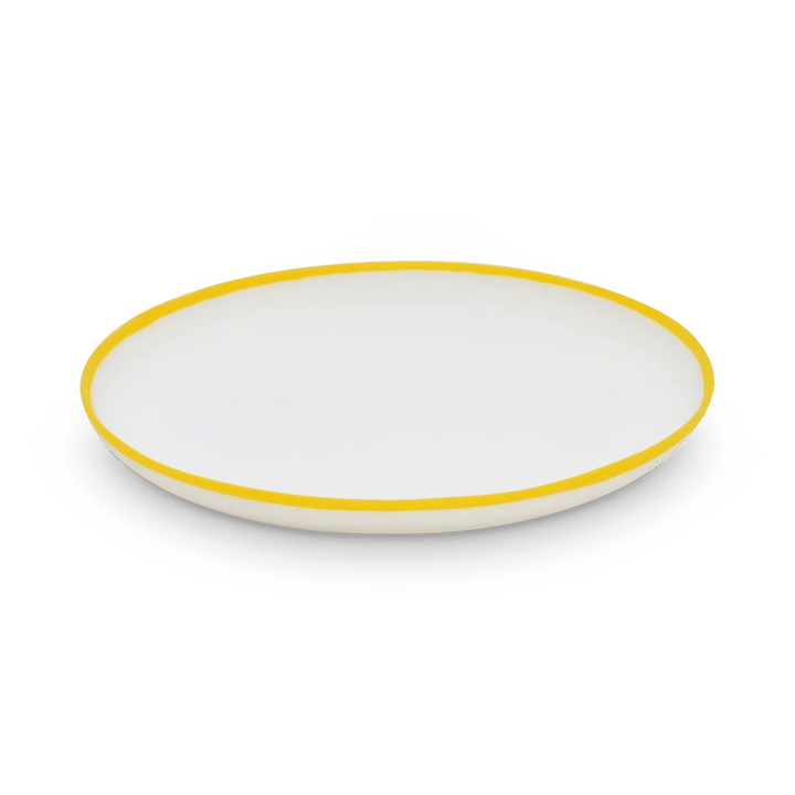 Ligne Platter - Tina Frey Serveware - Medium - White With Sunshine Yellow Rim - HORNE