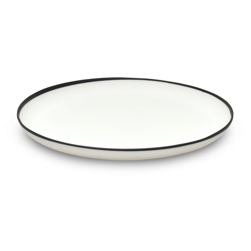 Ligne Platter - Tina Frey Serveware - Medium - White With Black Rim - HORNE