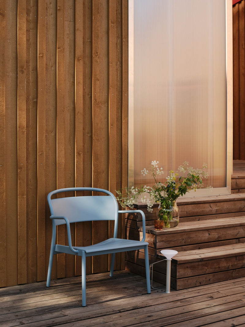Linear Steel Lounge Armchair - Muuto Chairs - Pale Blue - HORNE