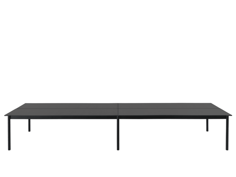 Linear System Table - Configuration - Muuto Tables + Desks - Con 1 - Black Nanolaminate/Black/ABS:Black - HORNE
