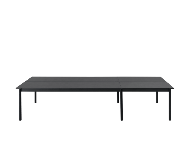 Linear System Table - Configuration - Muuto Tables + Desks - Con 1 - Black Lacquered Ash Veneer/Black - HORNE