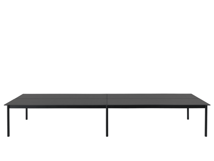 Linear System Table - Configuration - Muuto Tables + Desks - Con 2 - Black Lacquered Ash Veneer/Black - HORNE