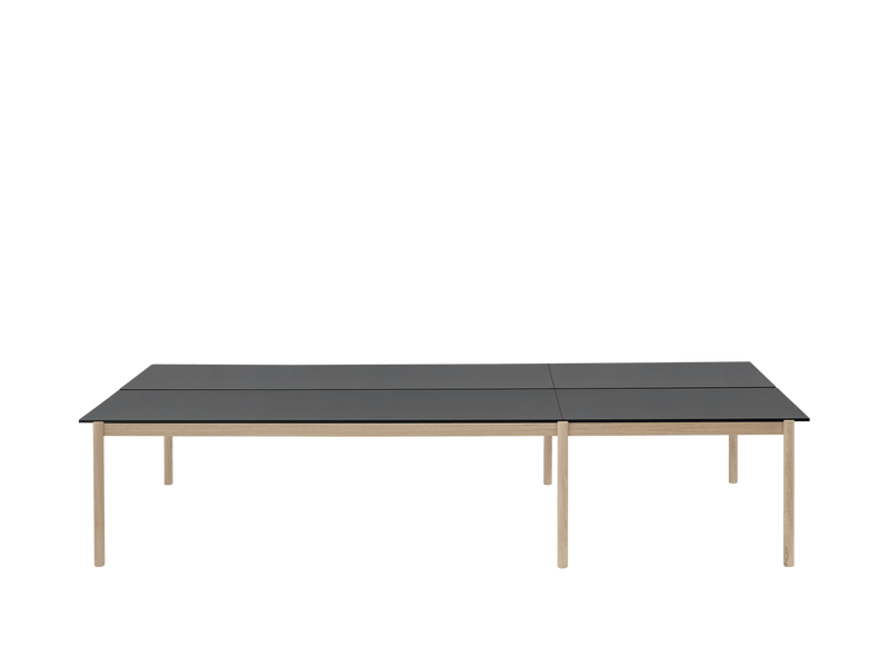 Linear System Table - Configuration - Muuto Tables + Desks - Con 1 - Black Nanolaminate/Black/ABS:Black - HORNE
