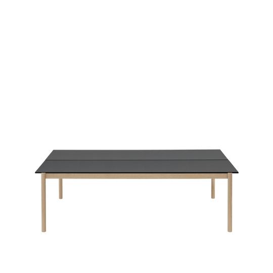 Linear System Table - Muuto Tables + Desks - Black Nanolaminate/Black/ABS:Oak - HORNE