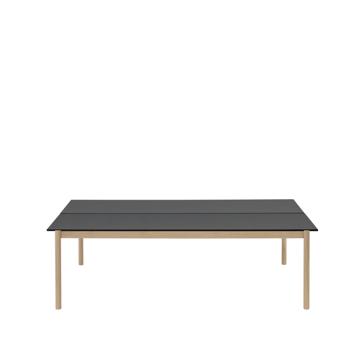 Linear System Table - Muuto Tables + Desks - Black Nanolaminate/Black/ABS:Oak - HORNE