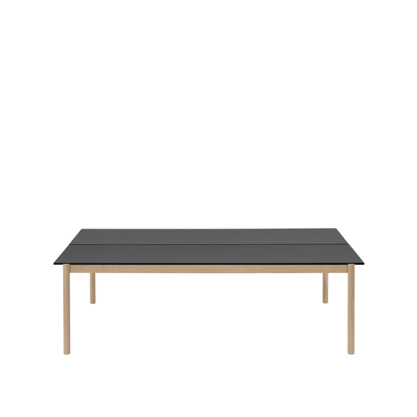 Linear System Table - Muuto Tables + Desks - Black Nanolaminate/Black/ABS:Oak - HORNE