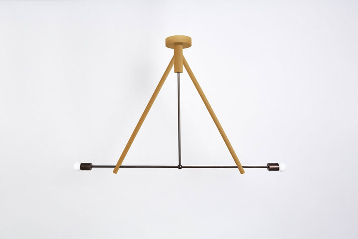 Lodge Chandelier II - Workstead Chandeliers - Natural Oak - Blackened Brass - HORNE
