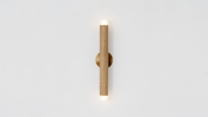 Lodge Linear ADA Sconce - Workstead Wall Sconces - Natural Oak - Hewn Brass - HORNE