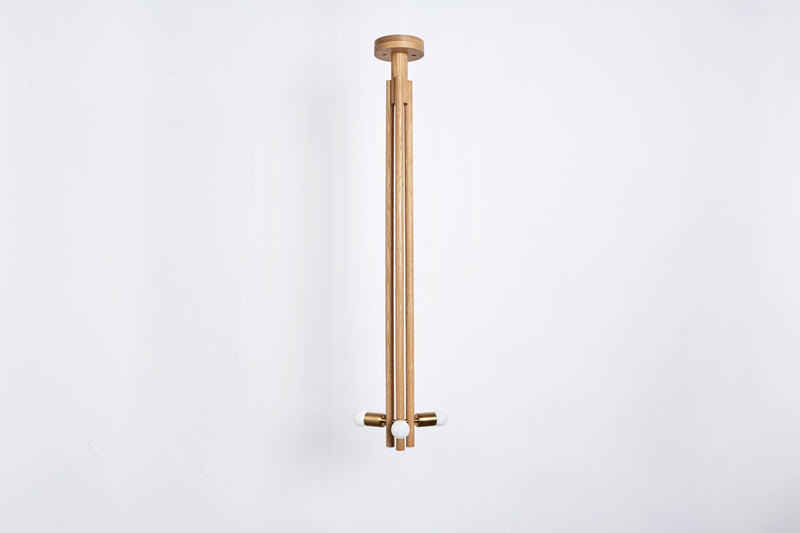 Lodge Pendant - Workstead - Pendants - Natural Oak - Hewn Brass - HORNE