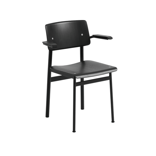 Loft Chair With Armrest - Muuto Chairs - Black Frame & Black Seat - HORNE