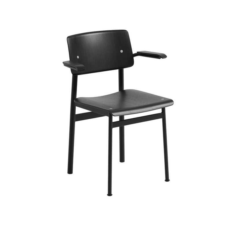 Loft Chair With Armrest - Muuto Chairs - Black Frame & Black Seat - HORNE