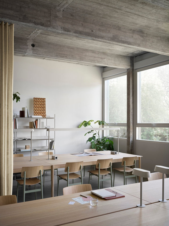 Loft Chair With Armrest - Muuto Chairs - Dusty Green Frame & Oak Seat - HORNE