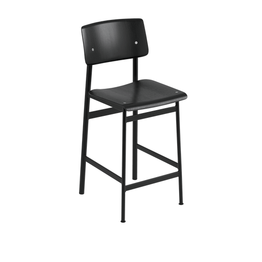 Loft Counter & Bar Stool - Muuto Stools + Benches + Ottomans - Counter Height - Black Frame & Black Seat - HORNE