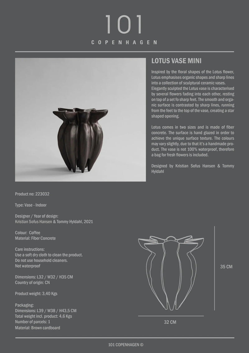 Lotus Vase - 101 Copenhagen Vases - Big - Coffee - HORNE