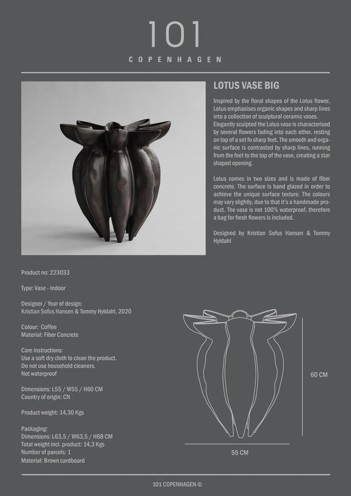 Lotus Vase - 101 Copenhagen Vases - Mini - Coffee - HORNE