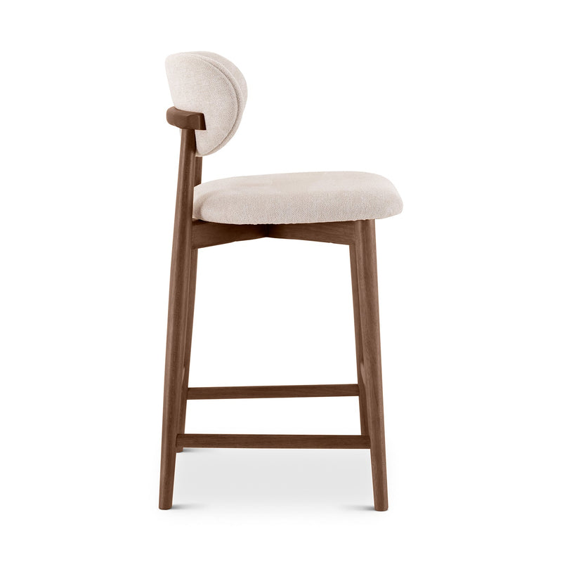 Another angle of the bar stool highlighting backrest and arm support integrated into the frame.