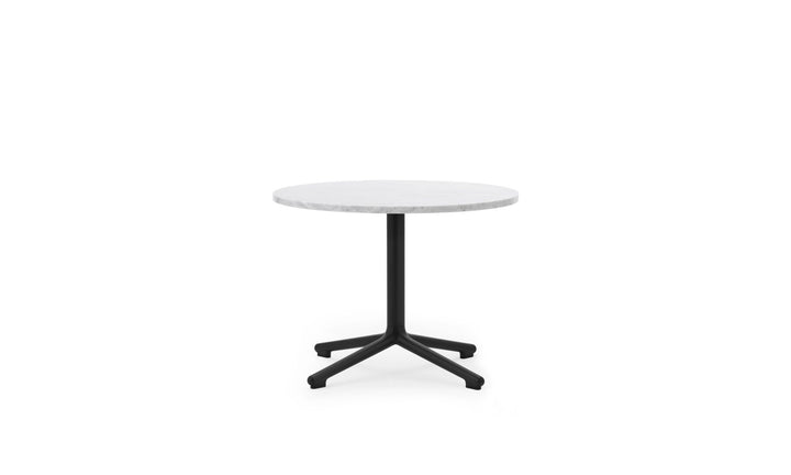 Lunar Table - Normann Copenhagen Coffee Tables - Lunar Table H45 cm Aluminum/Marble - Lunar Coffee Table H45 Ø60 Black Alu/ Marble - White - HORNE