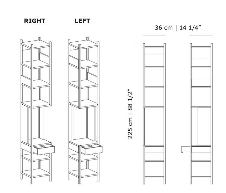 Lungangolo Shelf - Karakter Shelving - Black Oak - Left - Handed - HORNE