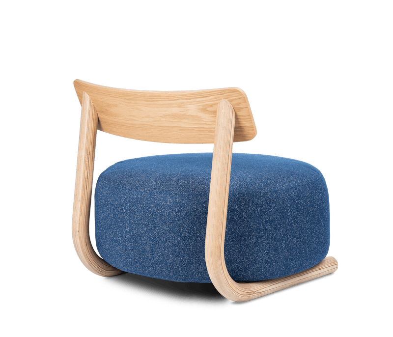 Maamuna Lounge Chair - Made By Choice Chairs - Natural Oak & Blue - HORNE