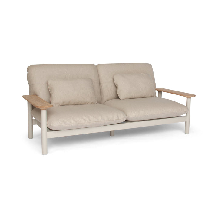 Maddalena Sofa - BETACO Sofas - 2-Seater Sofa / Linen Aluminum / Teak / Lopi Sand - HORNE
