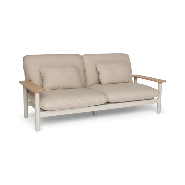 Maddalena Sofa - BETACO Sofas - 2-Seater Sofa / Linen Aluminum / Teak / Lopi Sand - HORNE