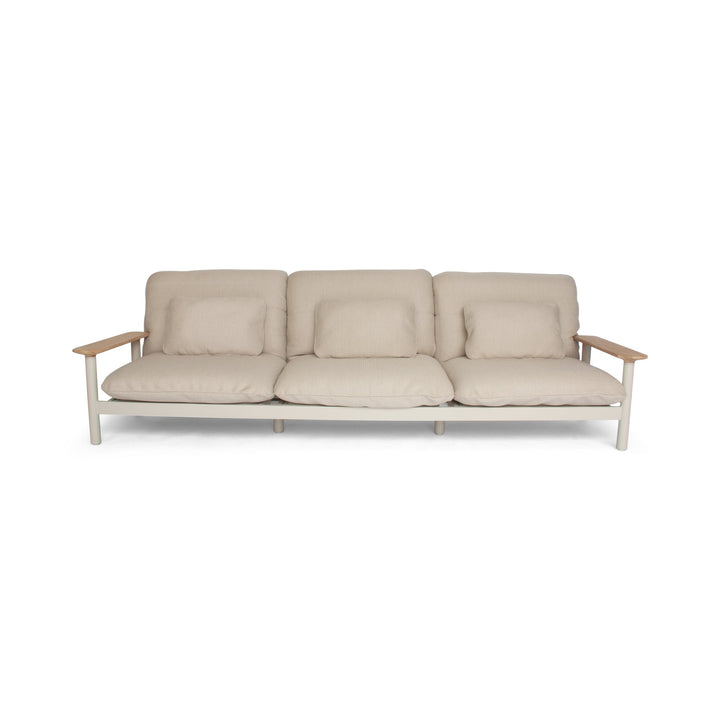 Maddalena Sofa - BETACO Sofas - 2-Seater Sofa / Linen Aluminum / Teak / Lopi Sand - HORNE