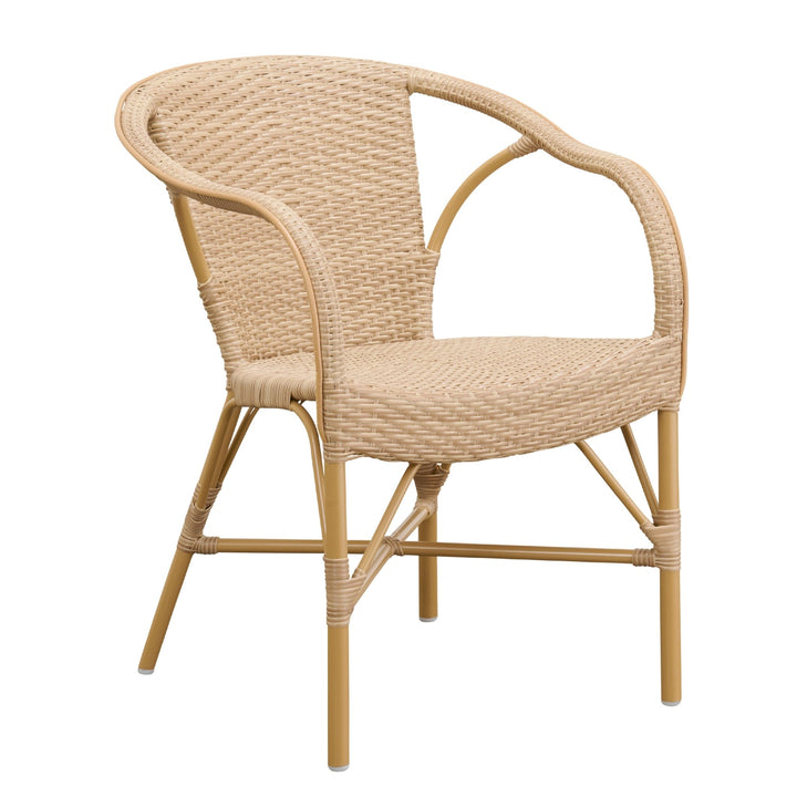 Madeleine Outdoor Dining Armchair - Sika Design - Outdoor Furniture - Almond Frame/ Natural with White Dots - HORNE