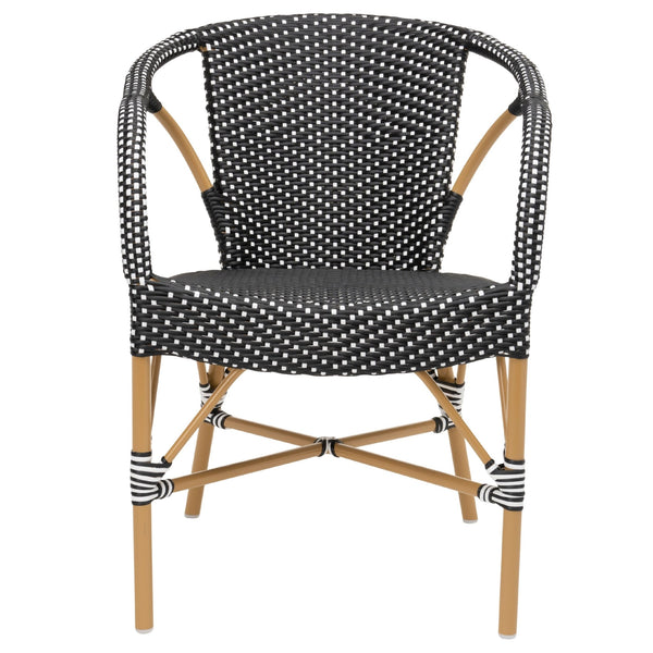 Madeleine Outdoor Dining Armchair - Sika Design - Outdoor Furniture - Almond Frame/ Black with White Dots - HORNE