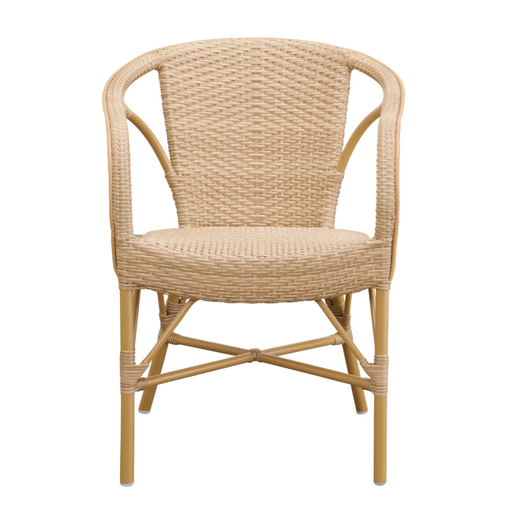 Madeleine Outdoor Dining Armchair - Sika Design - Outdoor Furniture - Almond Frame/ Natural with White Dots - HORNE