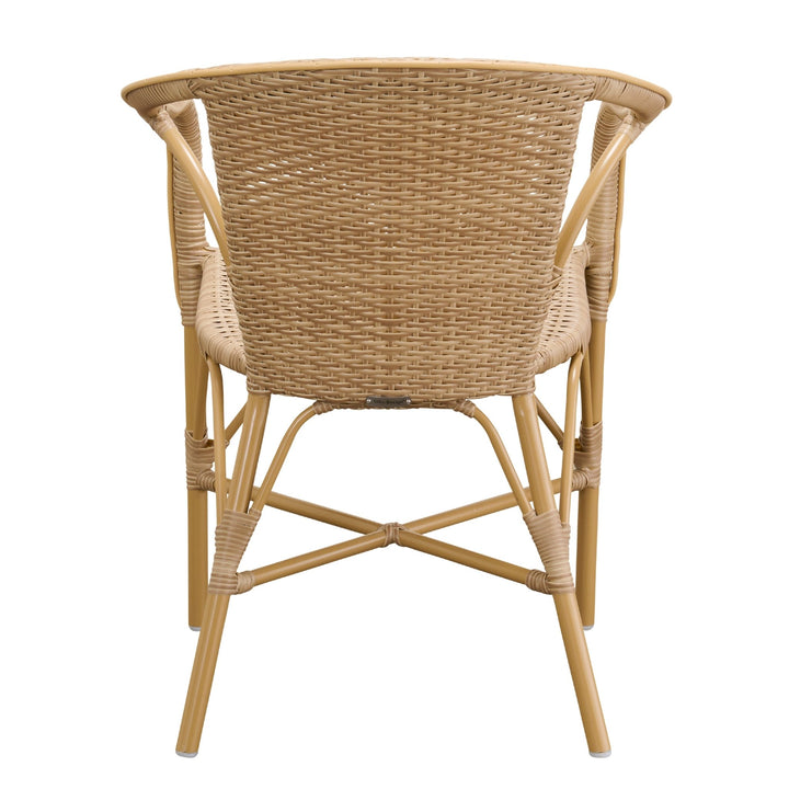 Madeleine Outdoor Dining Armchair - Sika Design - Outdoor Furniture - Almond Frame/ Natural with White Dots - HORNE
