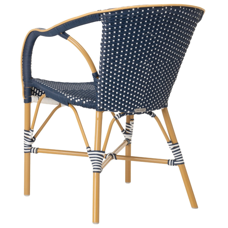 Madeleine Outdoor Dining Armchair - Sika Design - Outdoor Furniture - Almond Frame/ Black with White Dots - HORNE