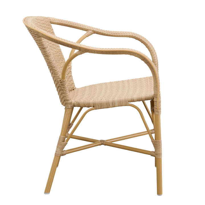 Madeleine Outdoor Dining Armchair - Sika Design - Outdoor Furniture - Almond Frame/ Natural with White Dots - HORNE