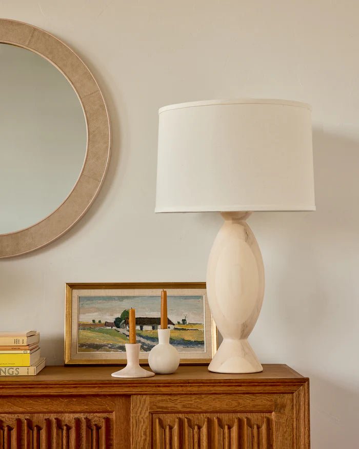 Malcolm Table Lamp - Lostine - Lamps - Walnut - Ivory - HORNE