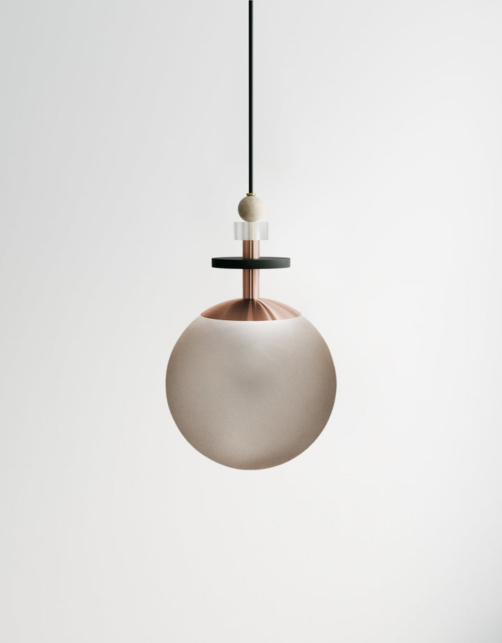 Maru Small Stack - Ladies & Gentlemen Lighting - 6” Globe - Brushed Brass - Matte White (opaque) - HORNE