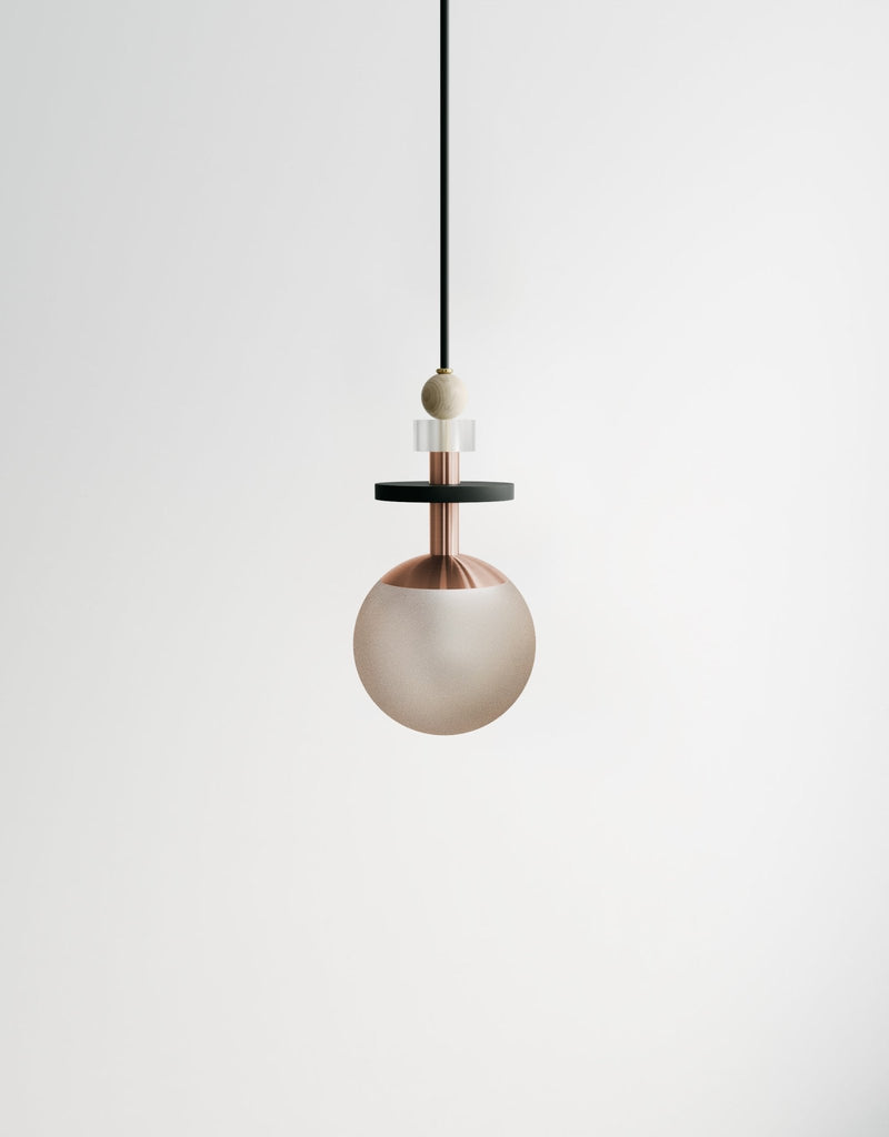 Maru Small Stack - Ladies & Gentlemen Lighting - 6” Globe - Brushed Brass - Matte White (opaque) - HORNE