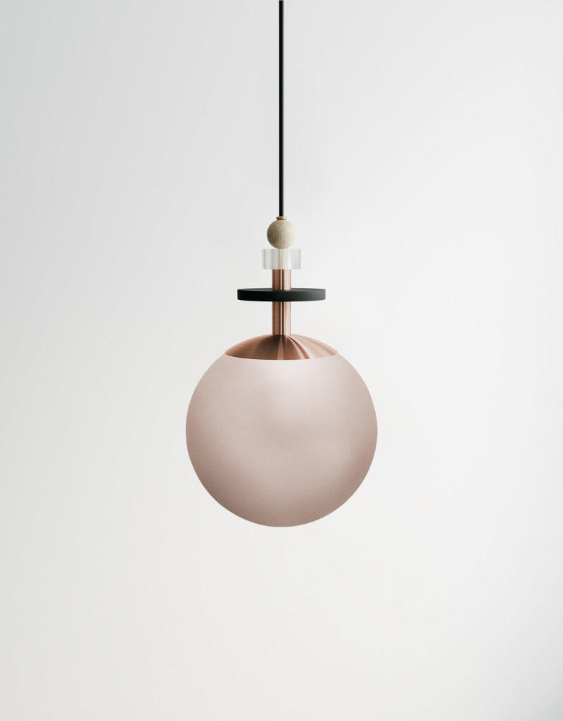 Maru Small Stack - Ladies & Gentlemen Lighting - 6” Globe - Brushed Brass - Matte White (opaque) - HORNE
