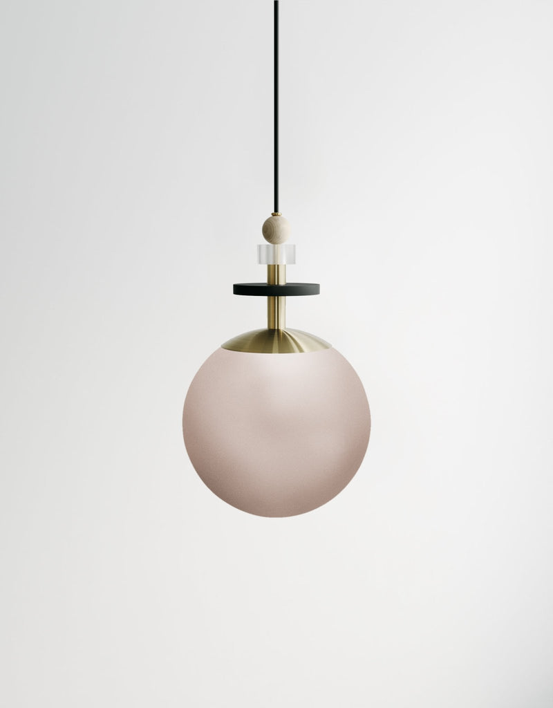 Maru Small Stack - Ladies & Gentlemen Lighting - 6” Globe - Brushed Brass - Matte White (opaque) - HORNE