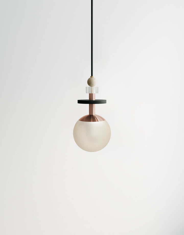 Maru Small Stack - Ladies & Gentlemen Lighting - 6” Globe - Brushed Brass - Matte White (opaque) - HORNE