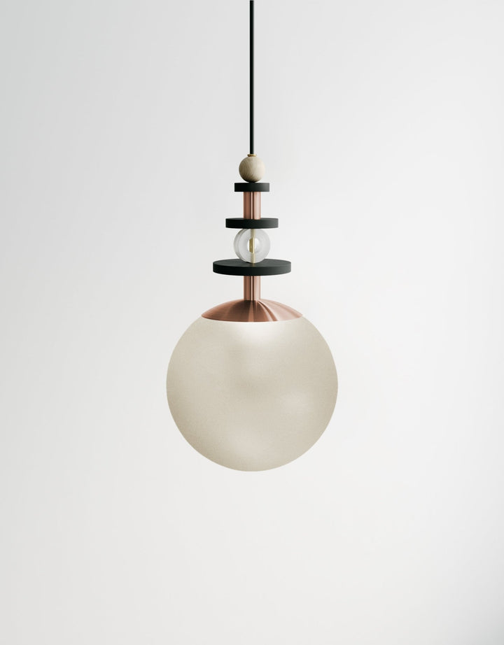 Maru Tall Stack - Ladies & Gentlemen Lighting - 6” Globe - Brushed Brass - Matte White (opaque) - HORNE