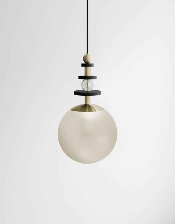 Maru Tall Stack - Ladies & Gentlemen Lighting - 6” Globe - Brushed Brass - Matte White (opaque) - HORNE
