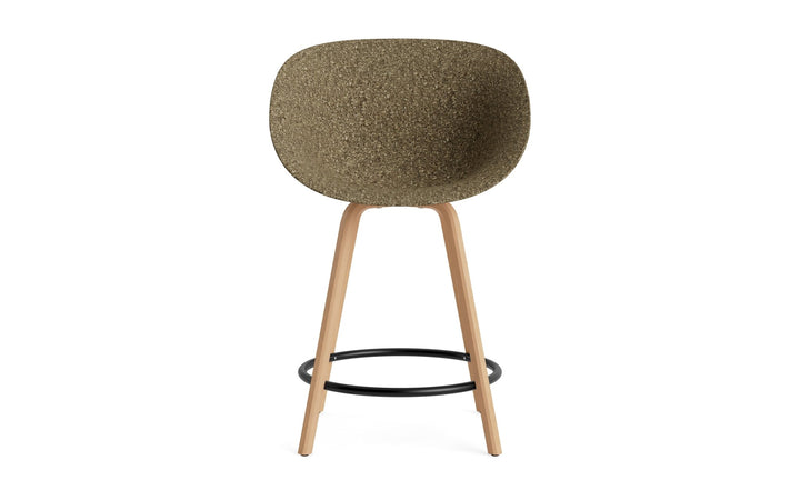 Mat Bar Armchair 65 cm Wood - Normann Copenhagen Barstools - Mat Bar Armchair 65 cm Beech/Cream - Seaweed - HORNE
