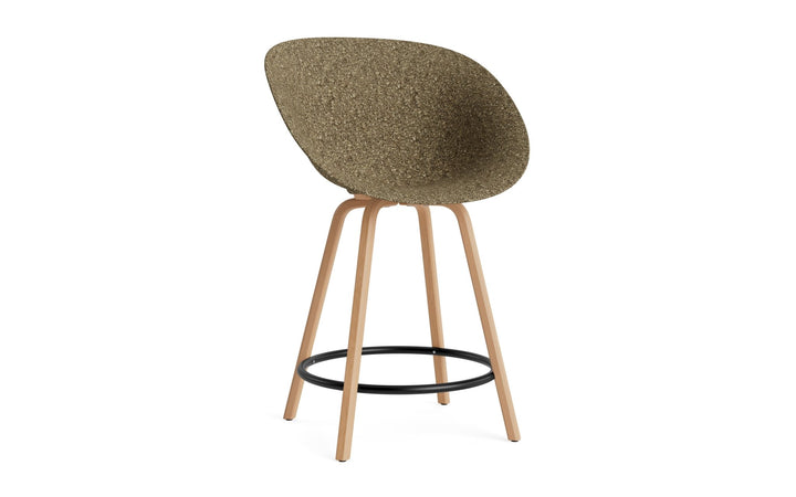 Mat Bar Armchair 65 cm Wood - Normann Copenhagen Barstools - Mat Bar Armchair 65 cm Beech/Black - Seaweed - HORNE