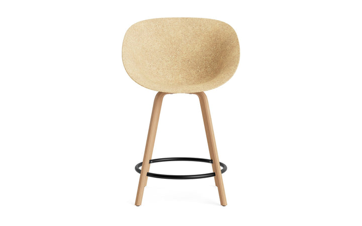 Mat Bar Armchair 65 cm Wood - Normann Copenhagen Barstools - Mat Bar Armchair 65 cm Beech/Cream - Seaweed - HORNE