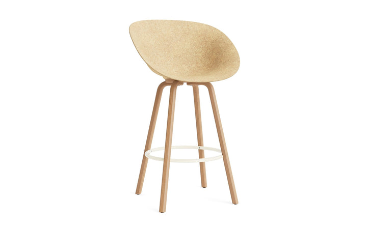 Mat Bar Armchair 75 cm Wood - Normann Copenhagen Barstools - Mat Bar Armchair 75 cm Beech/Cream - Hemp - HORNE