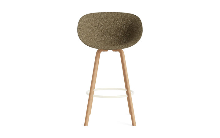 Mat Bar Armchair 75 cm Wood - Normann Copenhagen Barstools - Mat Bar Armchair 75 cm Beech/Cream - Seaweed - HORNE