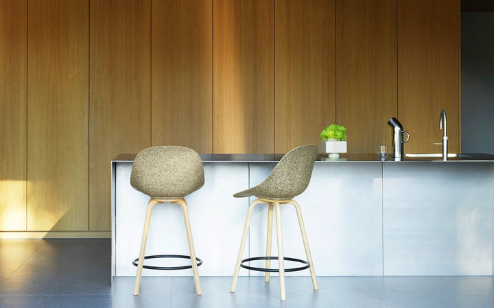 Mat Bar Chair 65 cm Steel - Normann Copenhagen Barstools - Mat Bar Chair 65 cm Cream Steel - Seaweed - HORNE