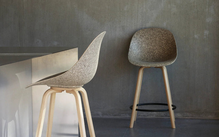Mat Bar Chair 65 cm Steel - Normann Copenhagen Barstools - Mat Bar Chair 65 cm Cream Steel - Seaweed - HORNE