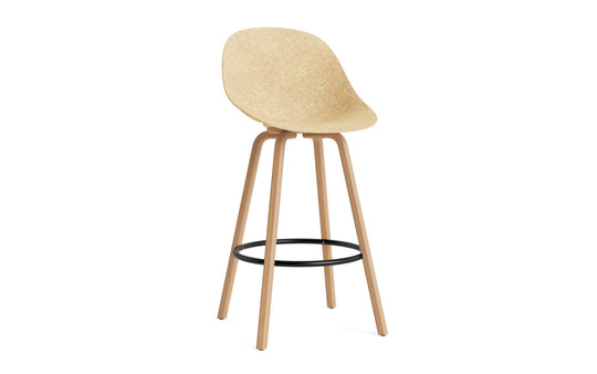 Mat Bar Chair 75 cm Wood - Normann Copenhagen Barstools - Mat Bar Chair 75 cm Beech/Black - Hemp - HORNE
